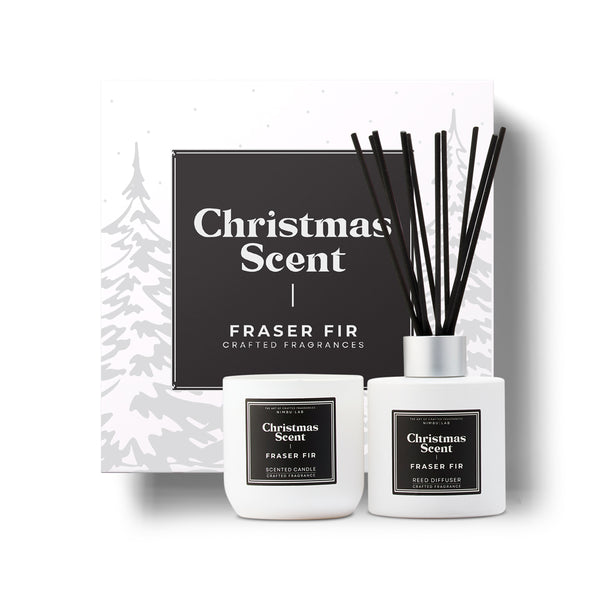 CHRISTMAS Gift Box Fraser Fir - Festive and Cozy - Scented Candle & Reed Diffuser